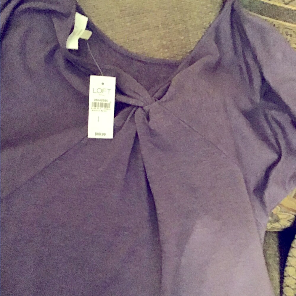 Ladies sz Large dress loft retail $69.99 purple new lovely Comfort soft - Picture 4 of 15
